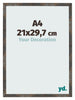 Photo Frame 21x29 7 cm A4 Oxidized Metal MDF Bologna Front Size | Yourdecoration.com