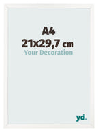 Photo Frame 21x29 7 cm A4 White High Gloss MDF Bologna Front Size | Yourdecoration.com