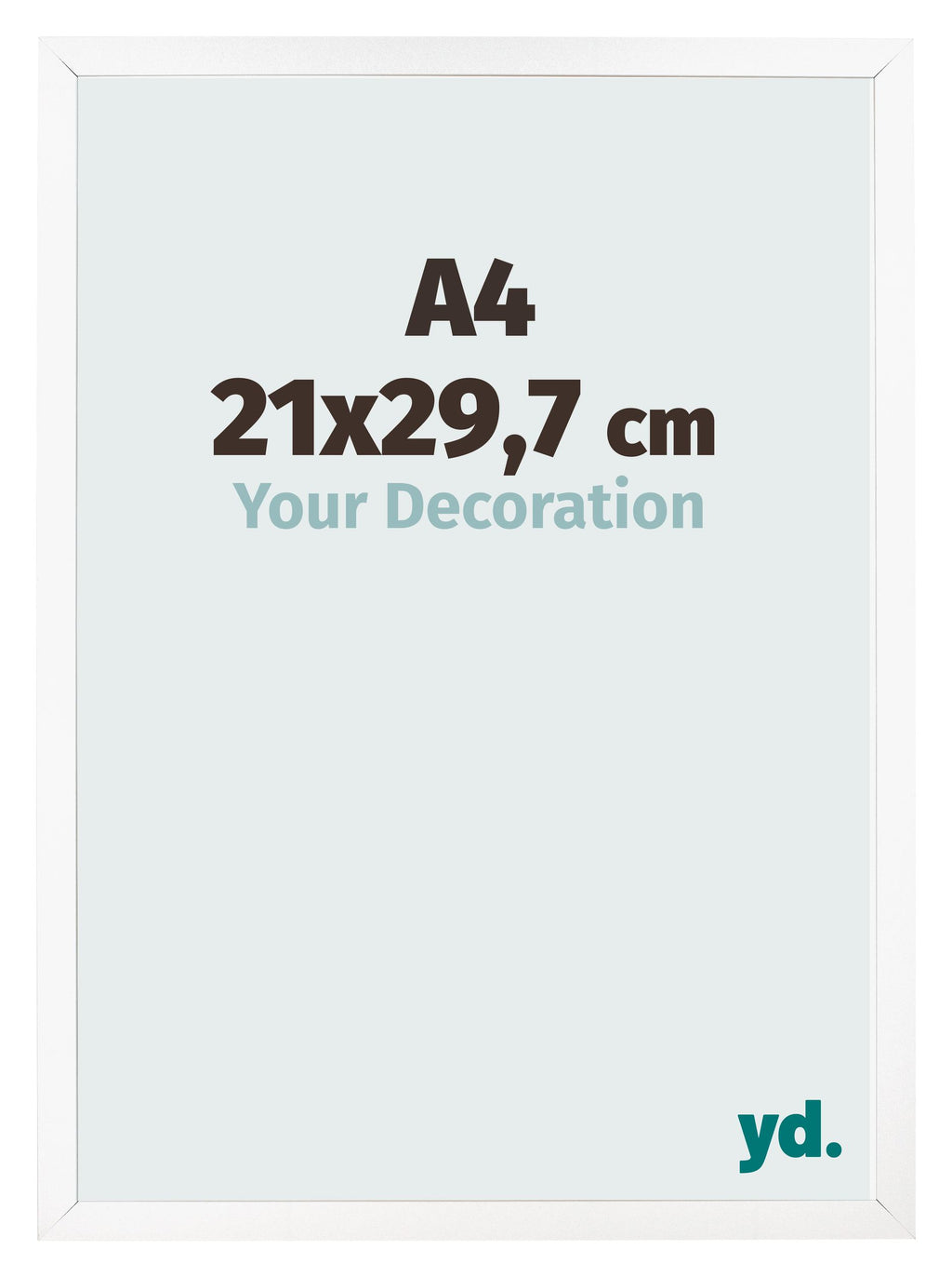 Photo Frame 21x29 7 cm A4 White Matte MDF Bologna Front Size | Yourdecoration.com