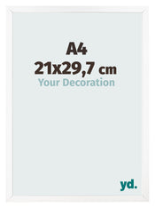 Photo Frame 21x29 7 cm A4 White Matte MDF Bologna Front Size | Yourdecoration.com