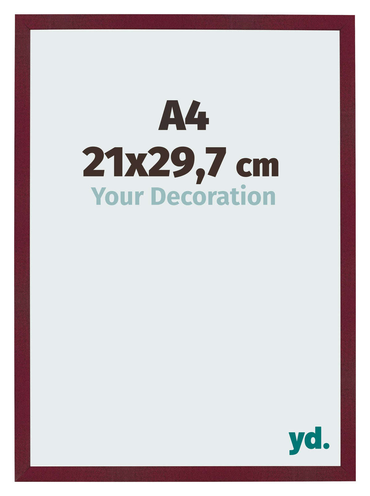 Photo Frame 21x29 7 cm A4 Wine Red Swept MDF Bologna Front Size | Yourdecoration.com