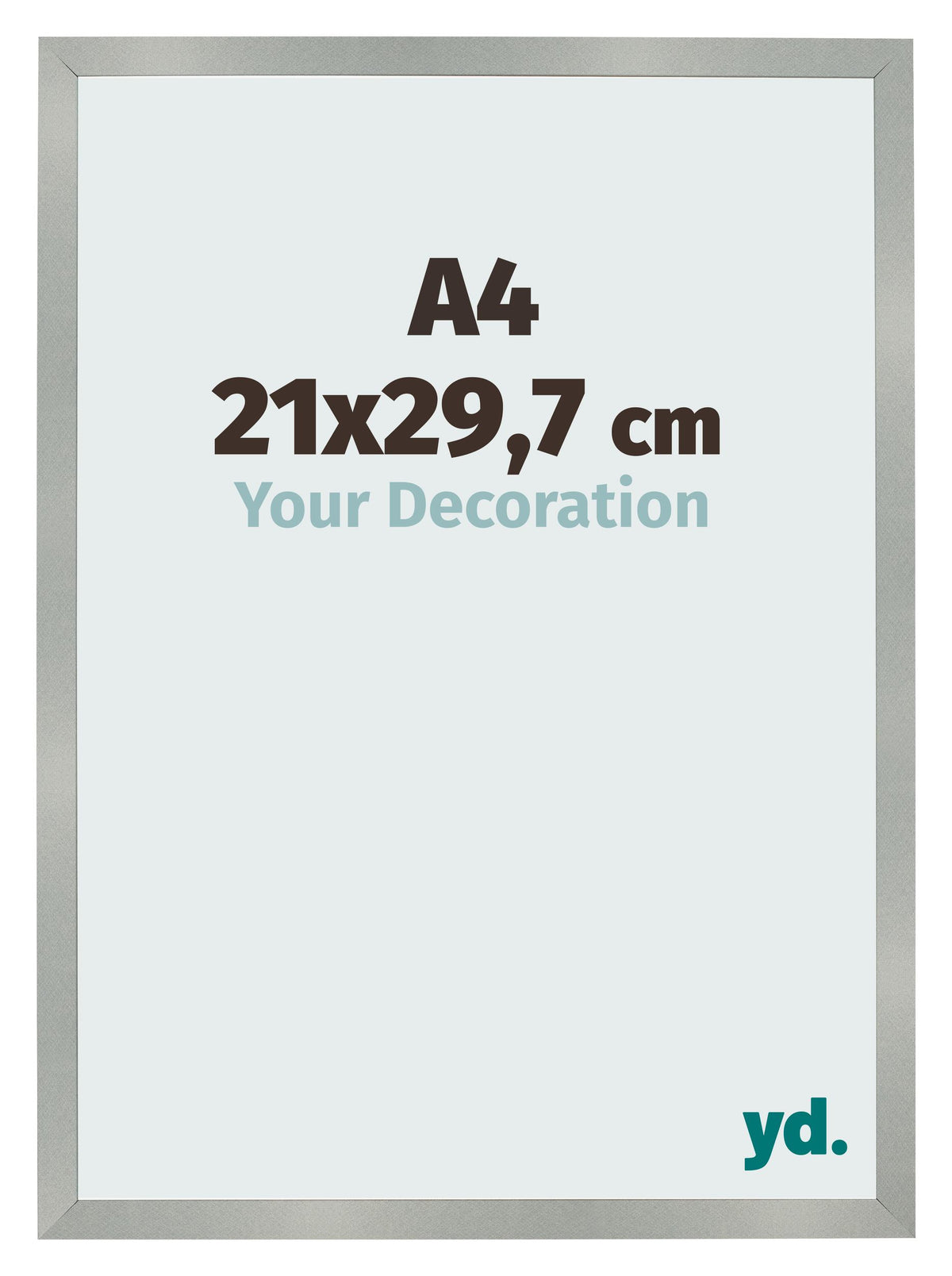 Photo Frame 21x29 7cm A4 Aluminum Brushed MDF Bologna Front Size | Yourdecoration.com
