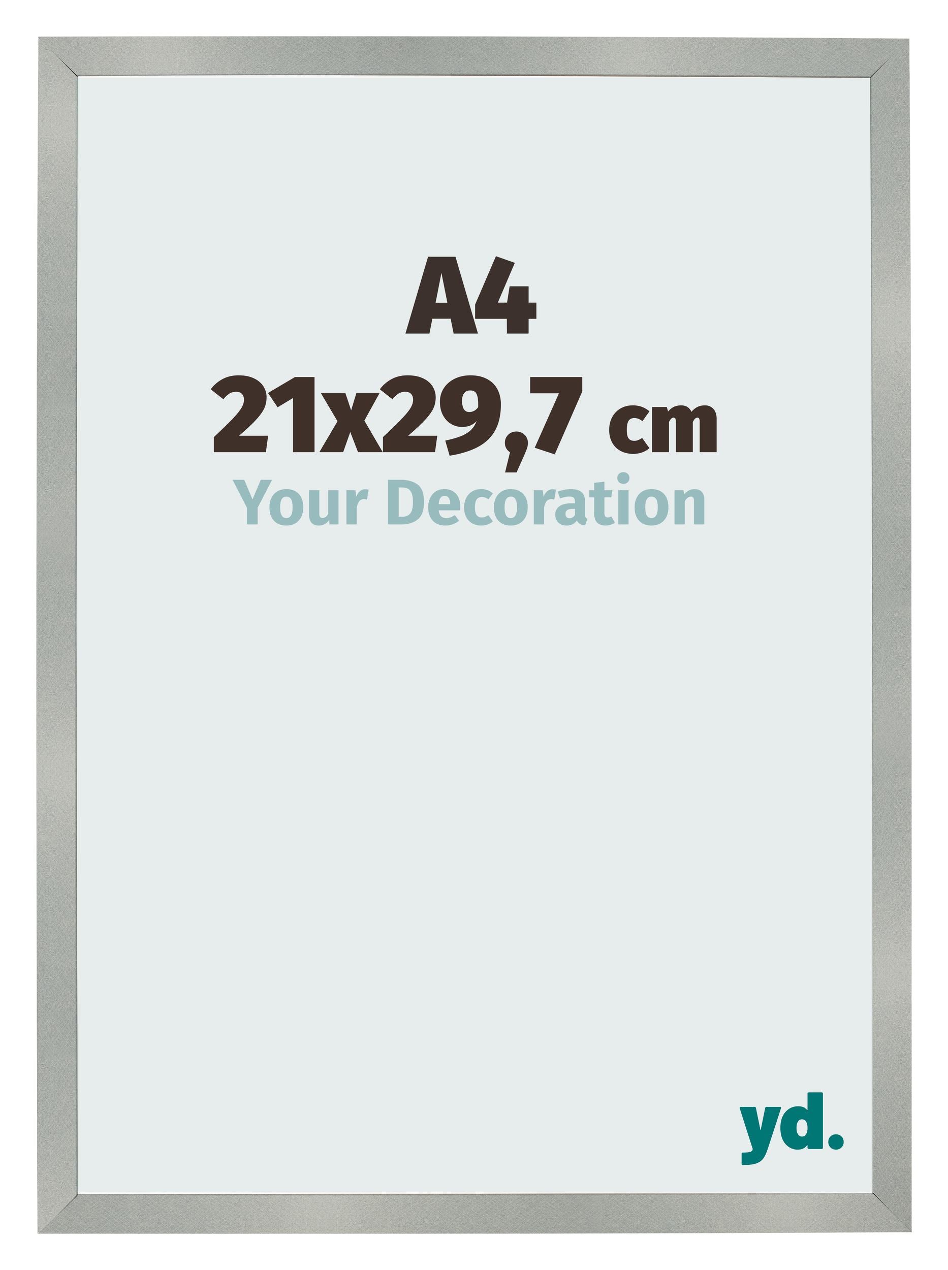 Photo Frame 21x29 7cm A4 Aluminum Brushed MDF Bologna Front Size | Yourdecoration.com