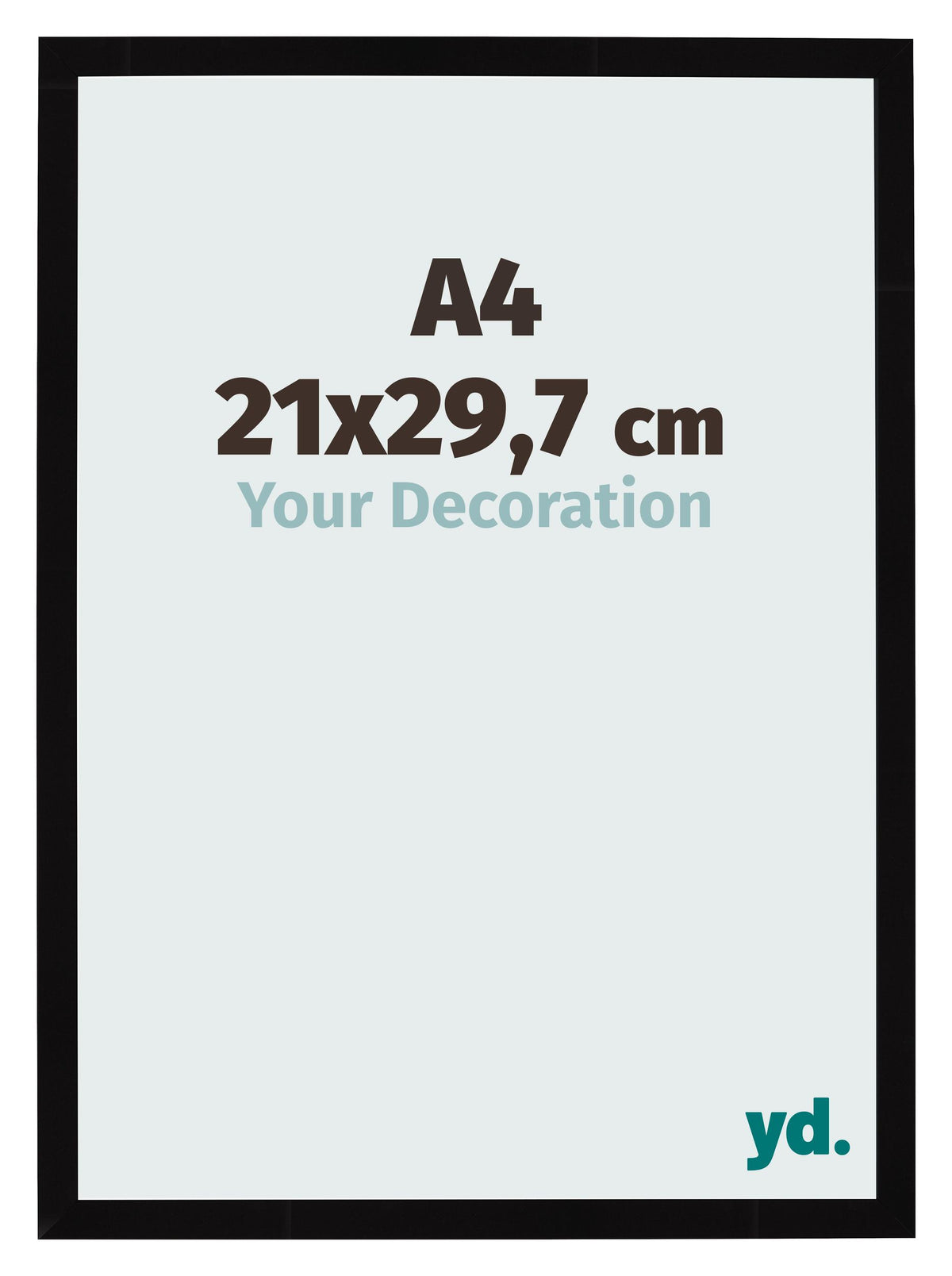 Photo Frame 21x29 7cm A4 Black High Gloss MDF Bologna Front Size | Yourdecoration.com