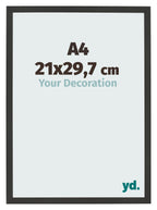 Photo Frame 21x29 7cm A4 Black Woodgrain MDF Bologna Front Size | Yourdecoration.com