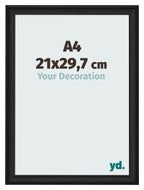 Photo Frame 21x29 7cm A4 Black Woodgrain MDF Lazio Front Size | Yourdecoration.com