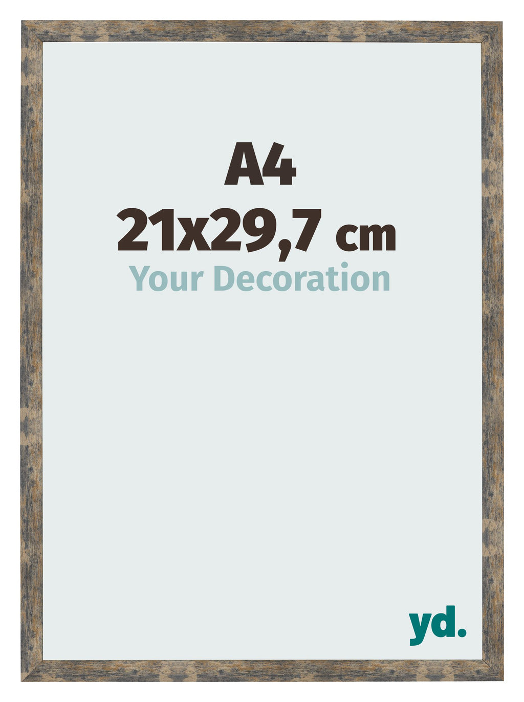 Photo Frame 21x29 7cm A4 Blue Gold Melange MDF Bologna Front Size | Yourdecoration.com