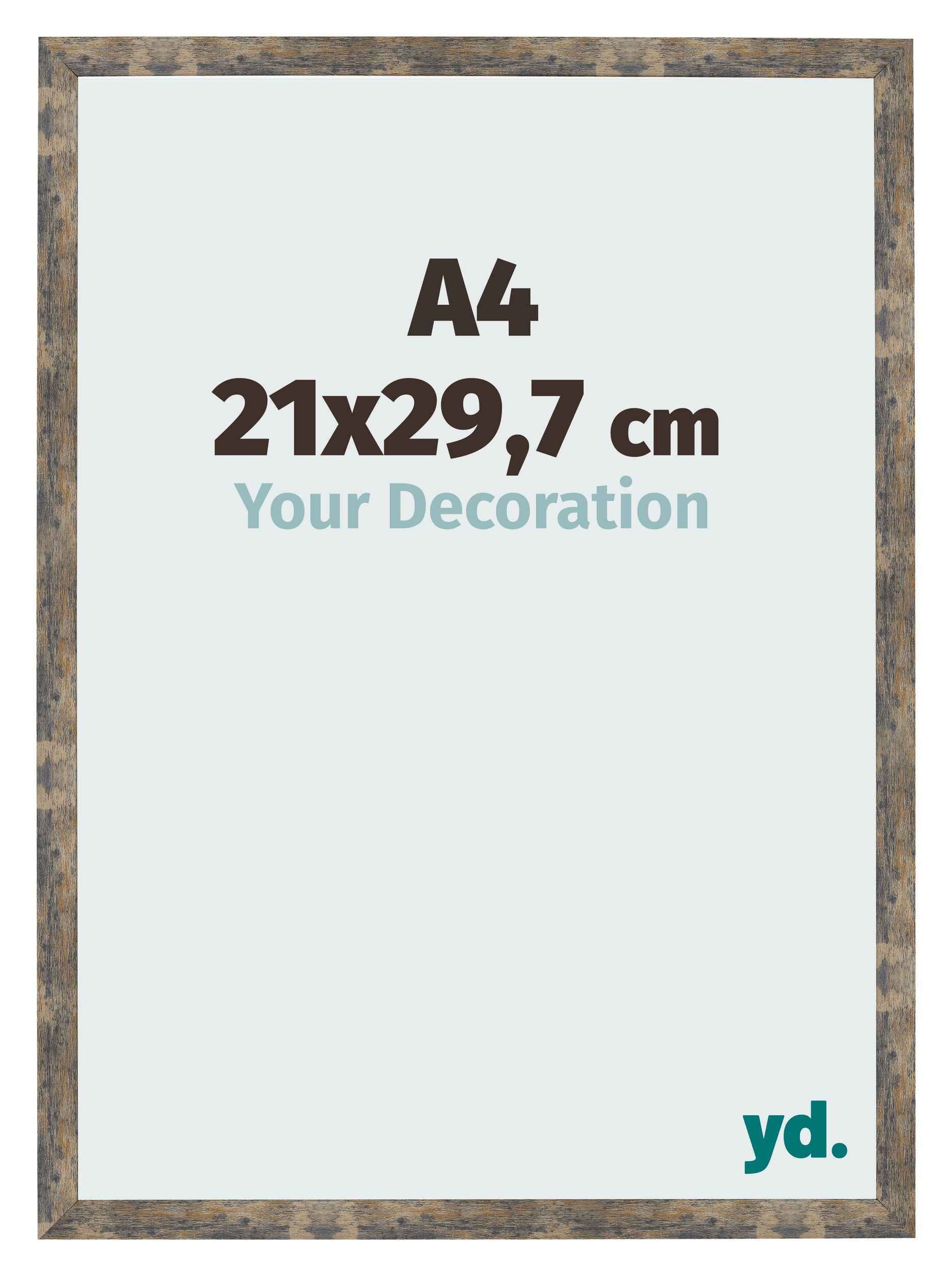 Photo Frame 21x29 7cm A4 Blue Gold Melange MDF Bologna Front Size | Yourdecoration.com