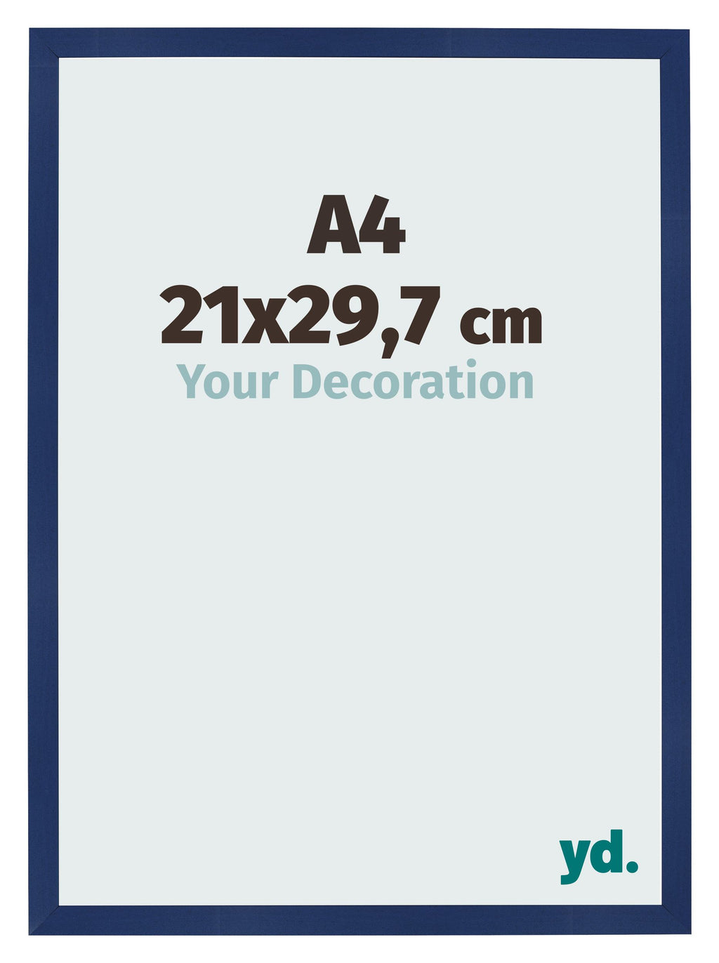 Photo Frame 21x29 7cm A4 Dark Blue Swept MDF Bologna Front Size | Yourdecoration.com