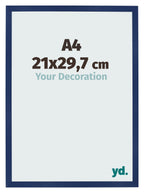 Photo Frame 21x29 7cm A4 Dark Blue Swept MDF Bologna Front Size | Yourdecoration.com