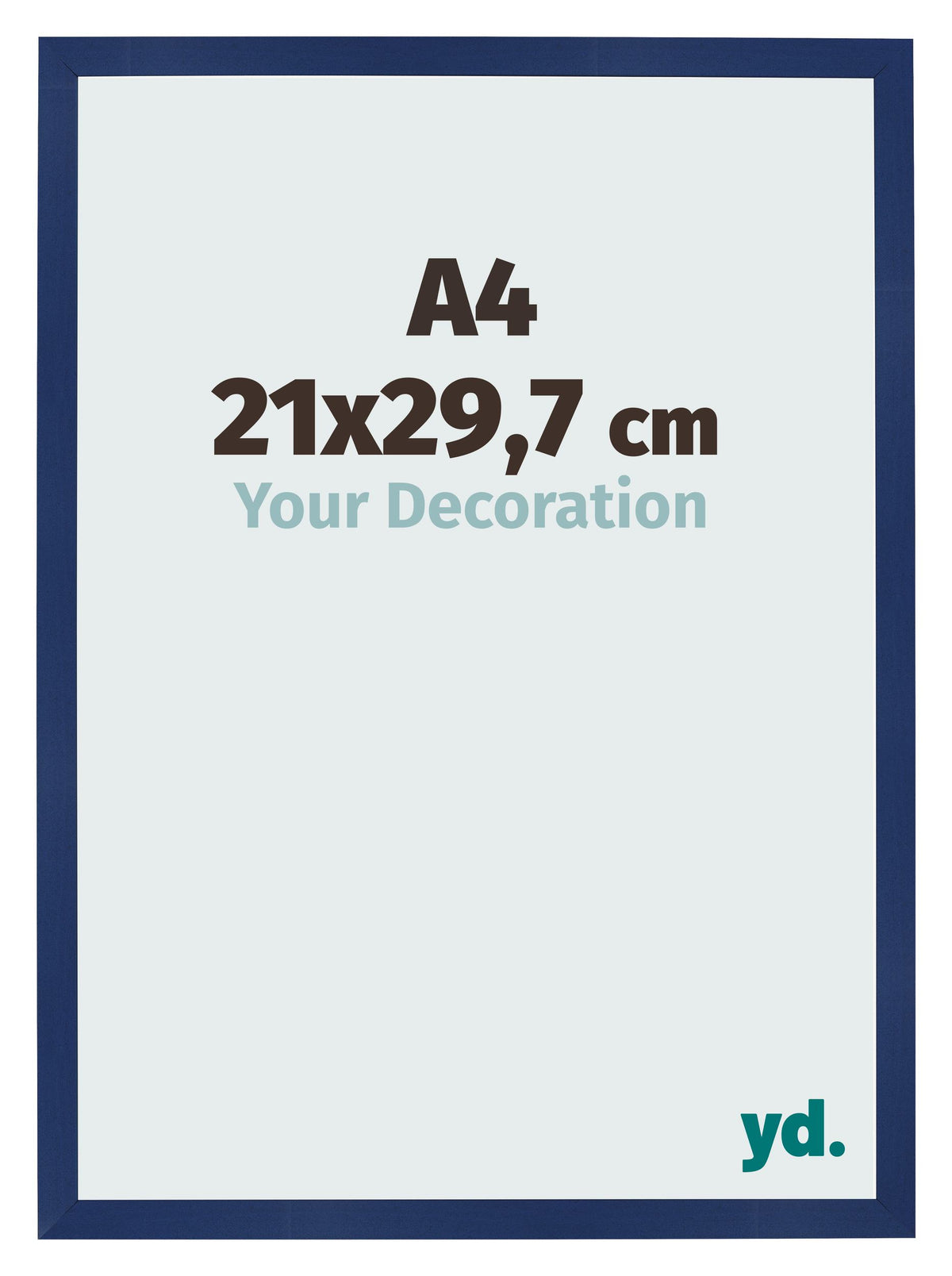 Photo Frame 21x29 7cm A4 Dark Blue Swept MDF Bologna Front Size | Yourdecoration.com