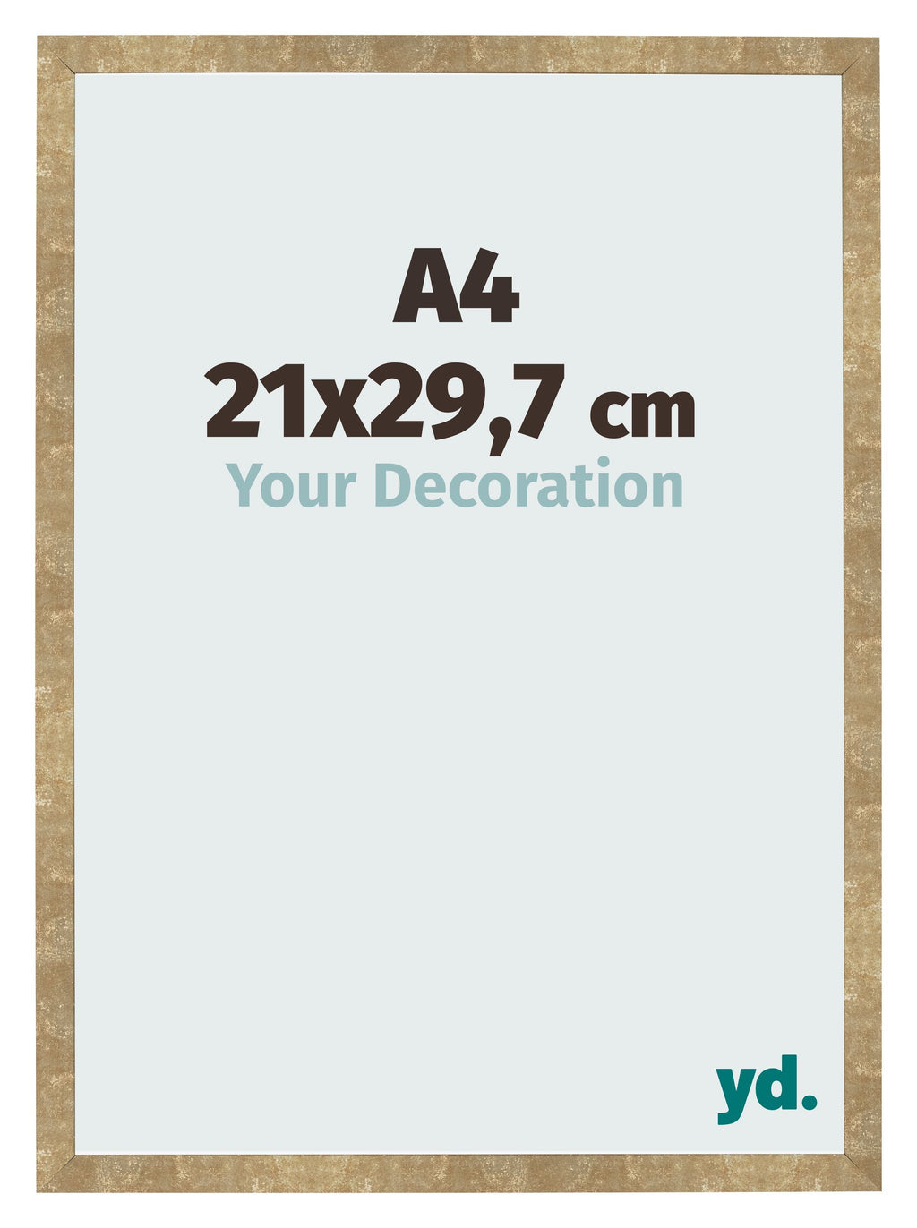 Photo Frame 21x29 7cm A4 Gold Antique MDF Bologna Front Size | Yourdecoration.com