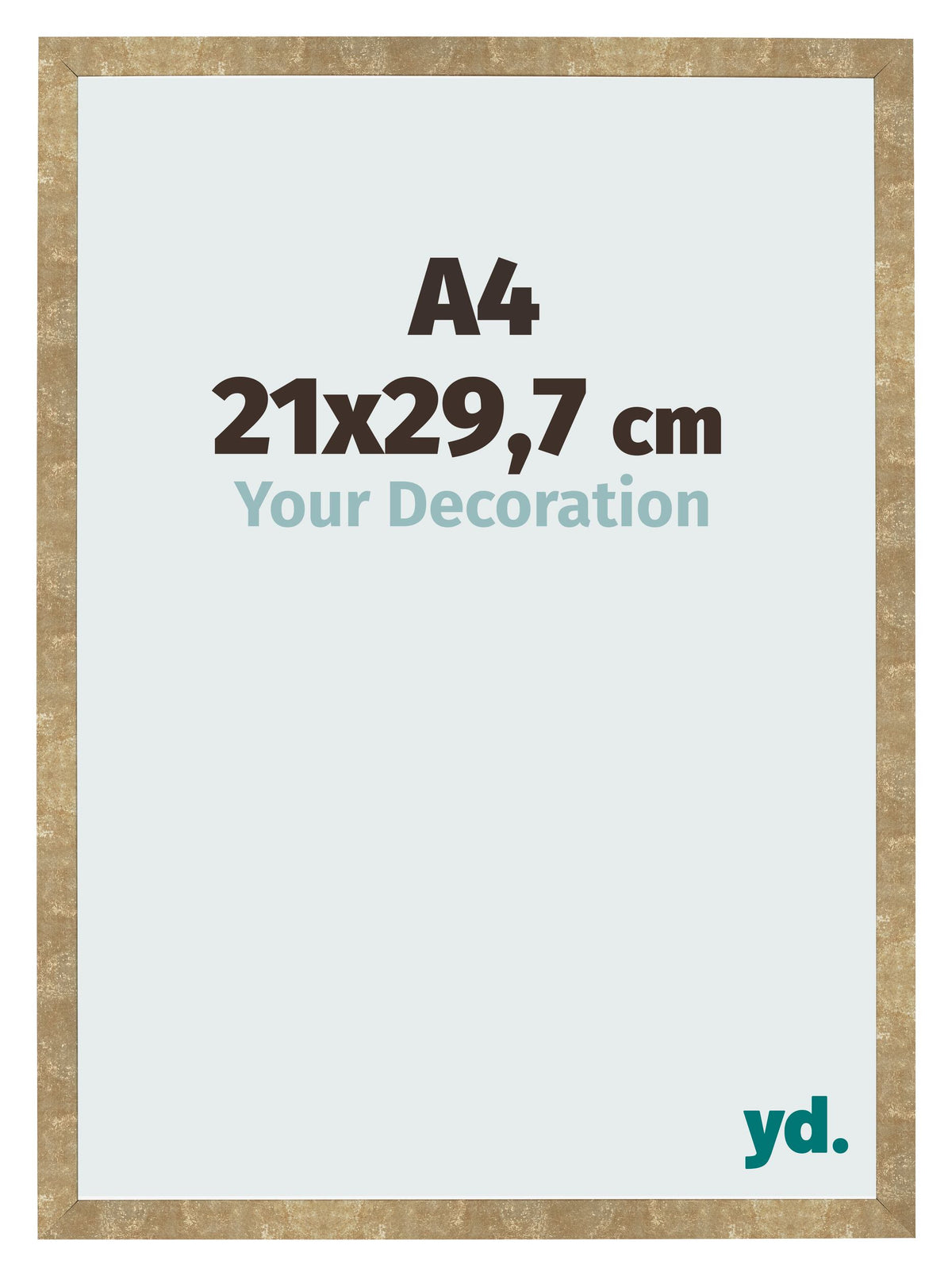 Photo Frame 21x29 7cm A4 Gold Antique MDF Bologna Front Size | Yourdecoration.com