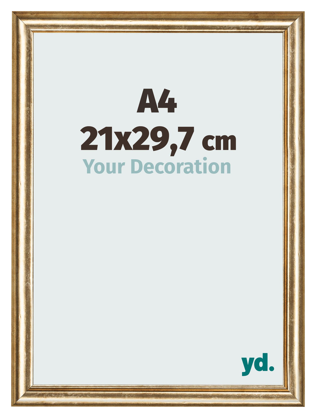 Photo Frame 21x29 7cm A4 Gold Antique MDF Lazio Front Size | Yourdecoration.com