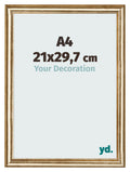 Photo Frame 21x29 7cm A4 Gold Antique MDF Lazio Front Size | Yourdecoration.com