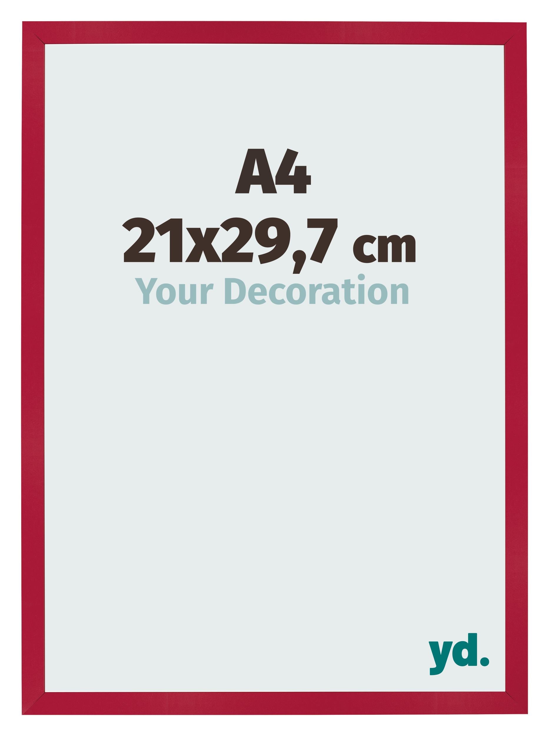 Photo Frame 21x29 7cm A4 Red MDF Bologna Front Size | Yourdecoration.com