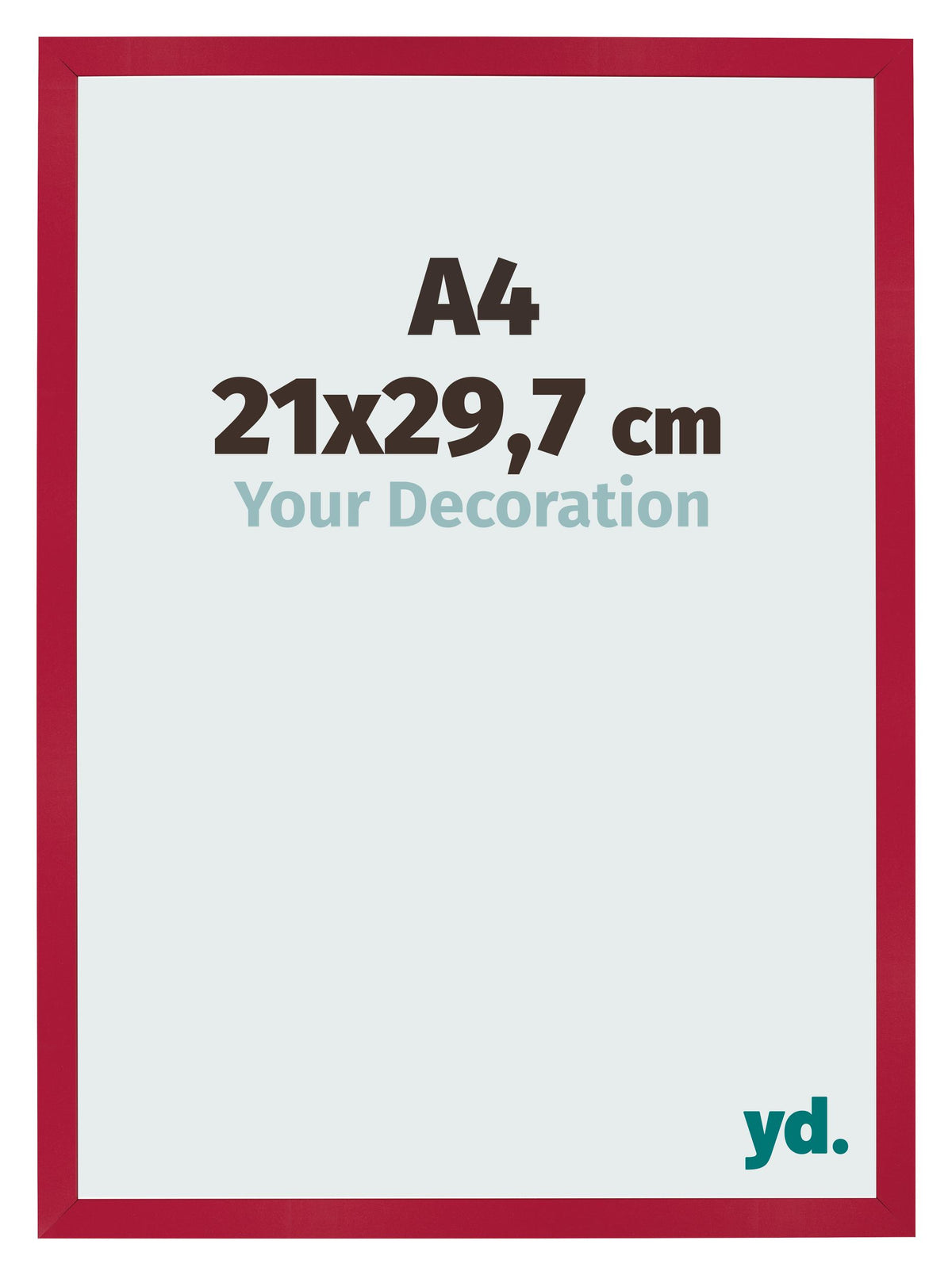 Photo Frame 21x29 7cm A4 Red MDF Bologna Front Size | Yourdecoration.com