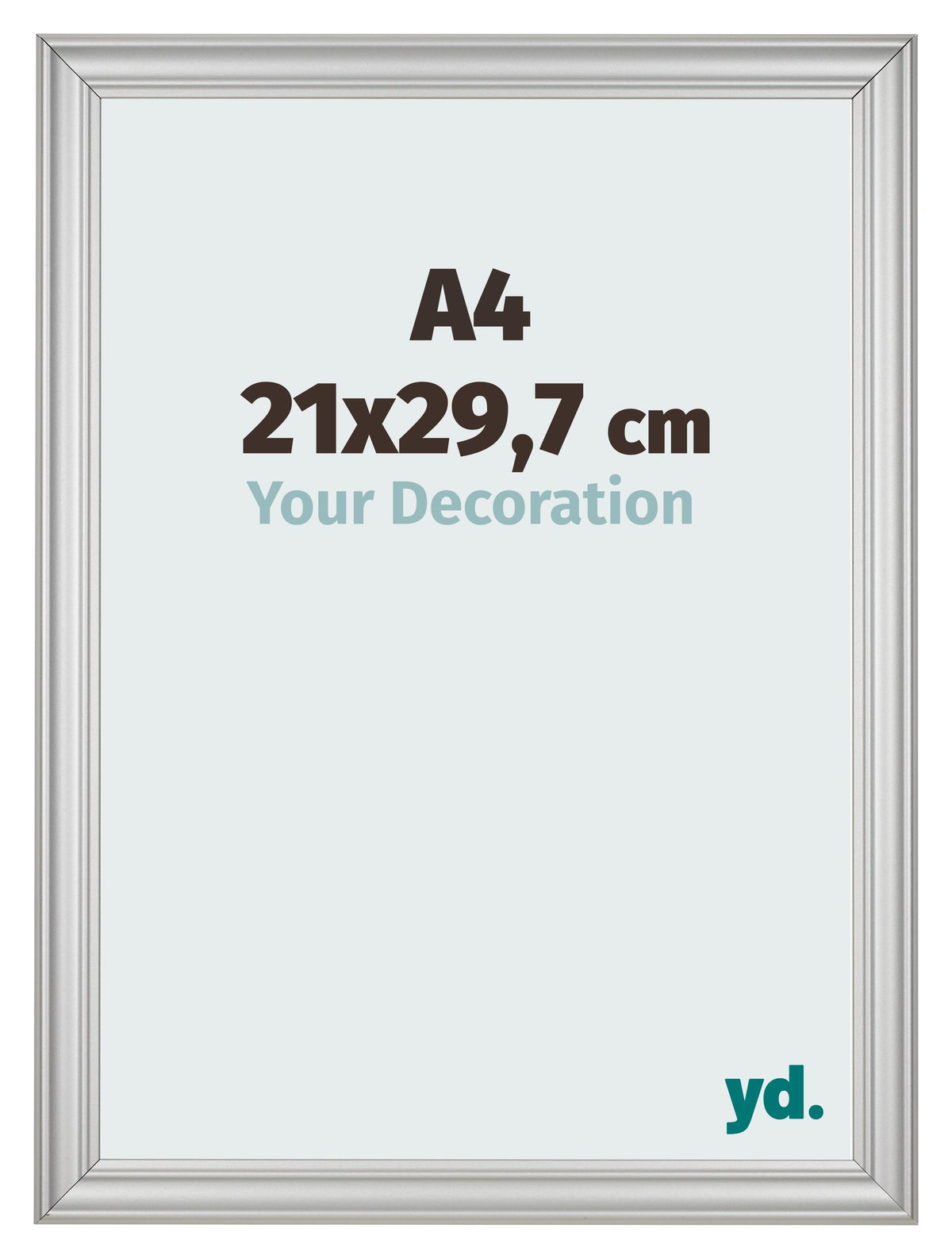Photo Frame 21x29 7cm A4 Silver Matte MDF Lazio Front Size | Yourdecoration.com