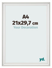 Photo Frame 21x29 7cm A4 White Swept MDF Lazio Front Size | Yourdecoration.com