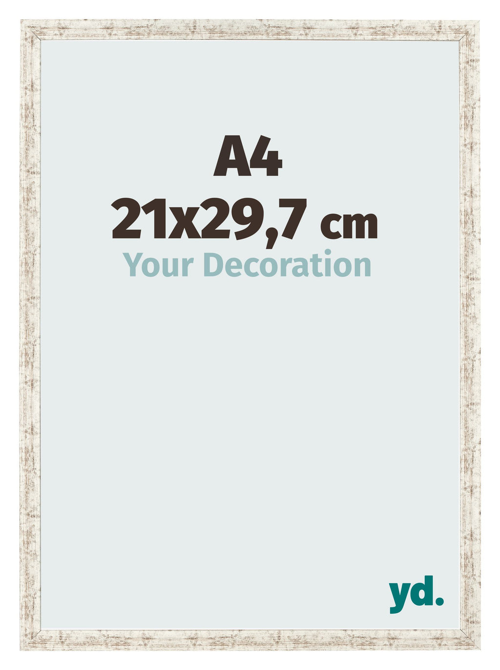 Photo Frame 21x29 7cm A4 White Vintage MDF Bologna Front Size | Yourdecoration.com