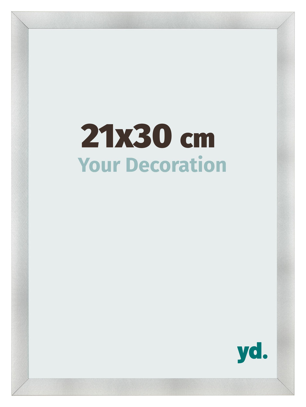 Photo Frame 21x30cm Aluminum Brushed MDF Pisa Front Size | Yourdecoration.com