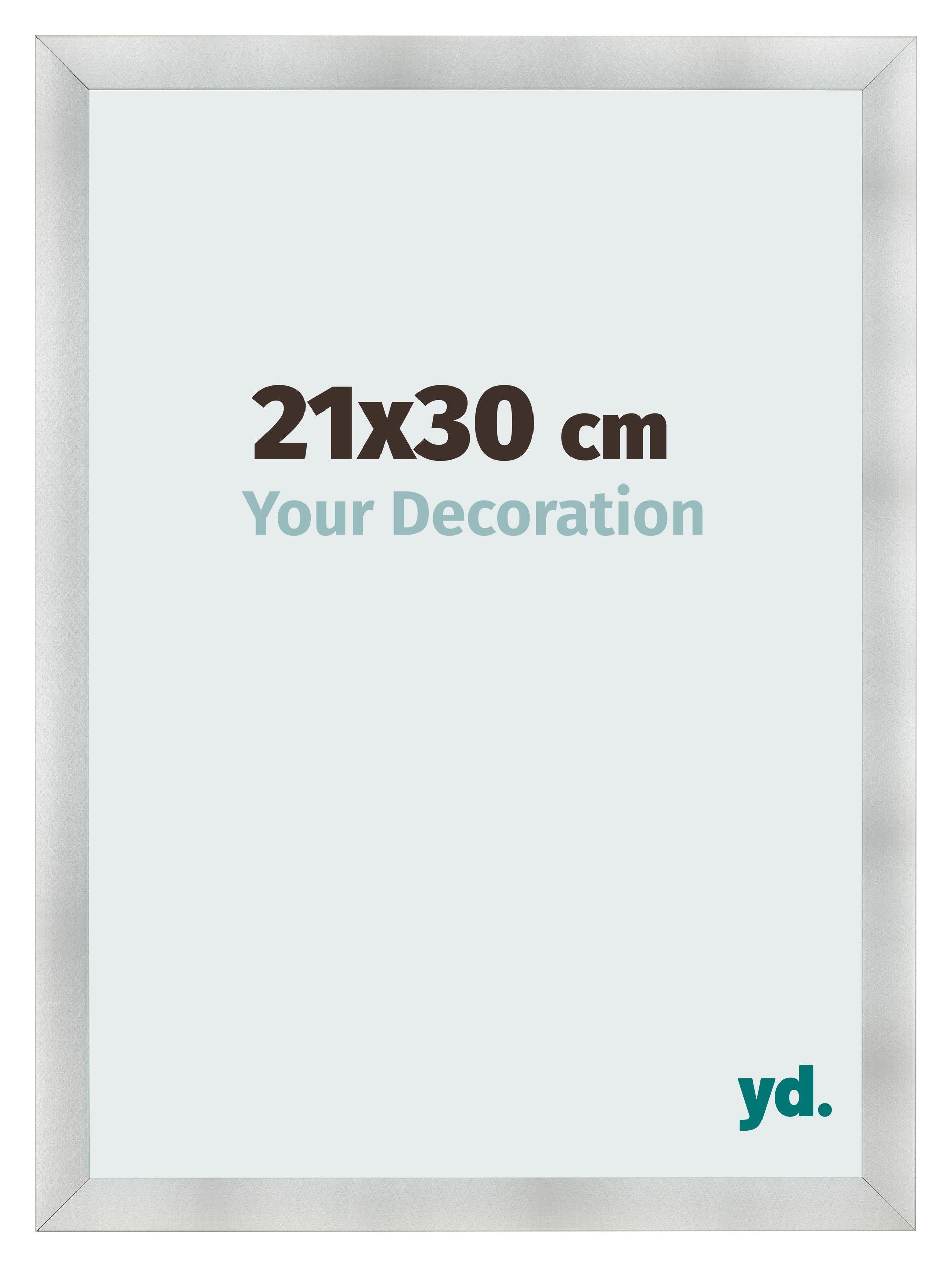 Photo Frame 21x30cm Aluminum Brushed MDF Pisa Front Size | Yourdecoration.com