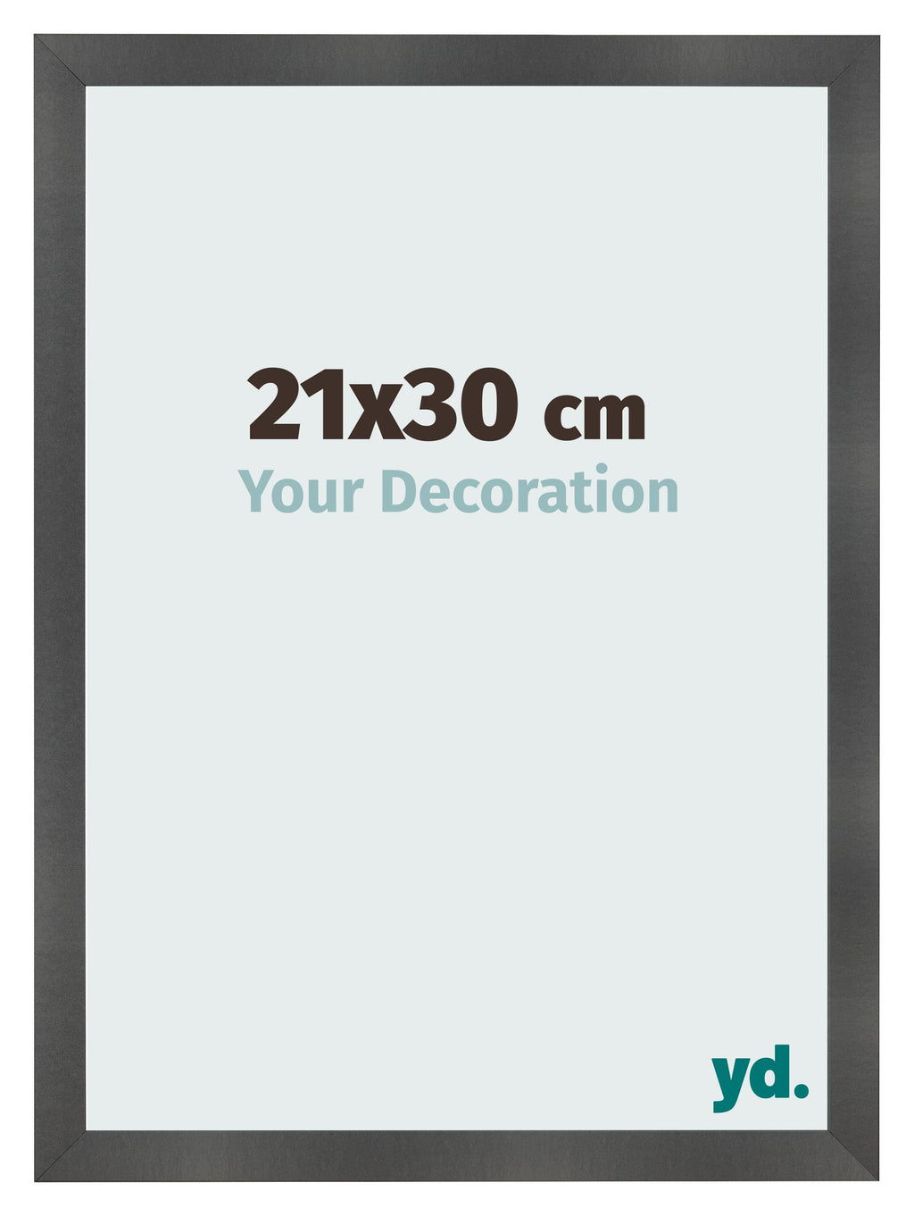 Photo Frame 21x30cm Black Silver Polished MDF Pisa Front Size | Yourdecoration.com