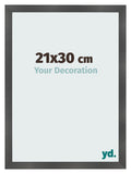 Photo Frame 21x30cm Black Silver Polished MDF Pisa Front Size | Yourdecoration.com