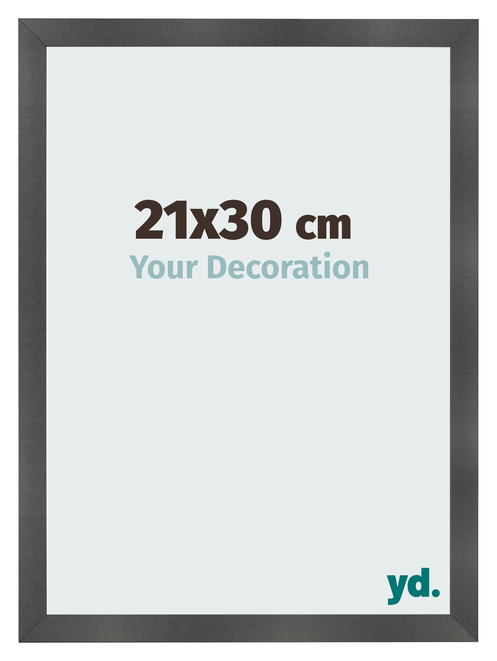 Photo Frame 21x30cm Black Silver Polished MDF Pisa Front Size | Yourdecoration.com