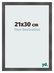 Photo Frame 21x30cm Black Silver Polished MDF Pisa Front Size | Yourdecoration.com