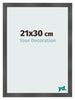 Photo Frame 21x30cm Black Silver Polished MDF Pisa Front Size | Yourdecoration.com