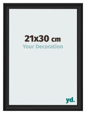 Photo Frame 21x30cm Black Woodgrain MDF Lazio Front Size | Yourdecoration.com