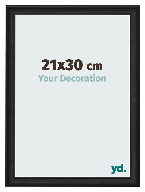 Photo Frame 21x30cm Black Woodgrain MDF Lazio Front Size | Yourdecoration.com