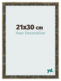 Photo Frame 21x30cm Blue Gold Melange MDF Pisa Front Size | Yourdecoration.com