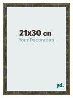 Photo Frame 21x30cm Blue Gold Melange MDF Pisa Front Size | Yourdecoration.com