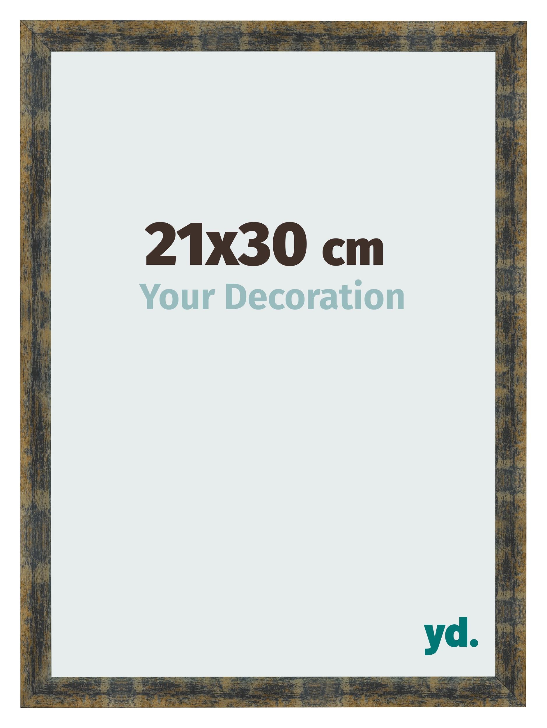 Photo Frame 21x30cm Blue Gold Melange MDF Pisa Front Size | Yourdecoration.com