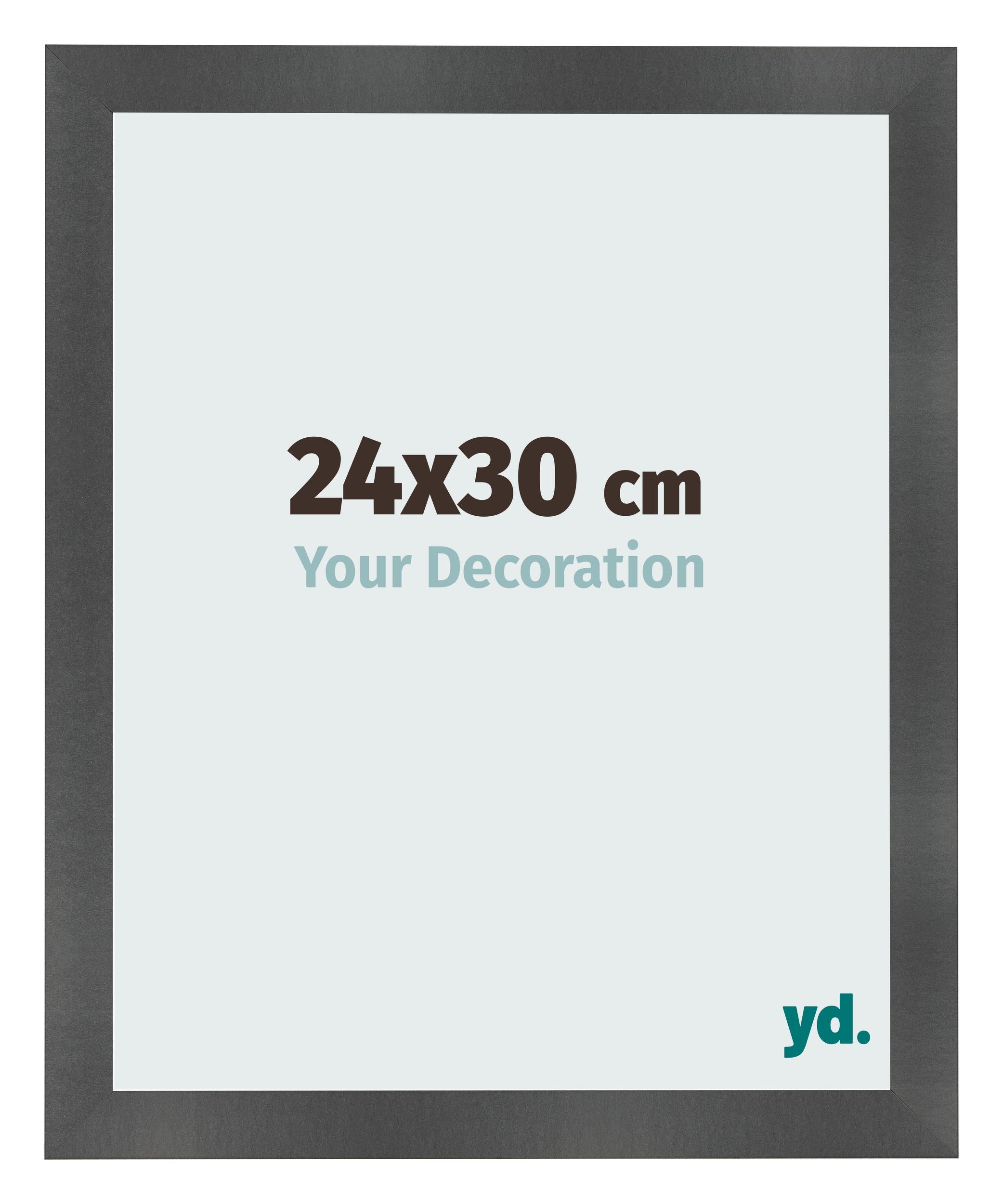 Photo Frame 24x30cm Black Silver Polished MDF Pisa Front Size | Yourdecoration.com