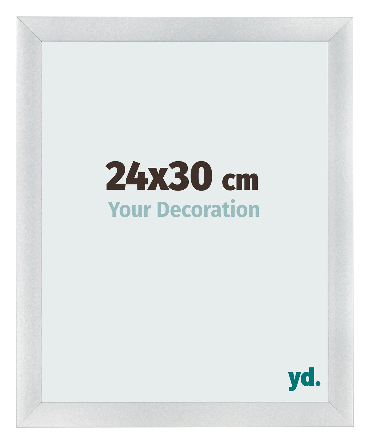 Photo Frame 24x30cm Silver Black Swept MDF Pisa Front Size | Yourdecoration.com