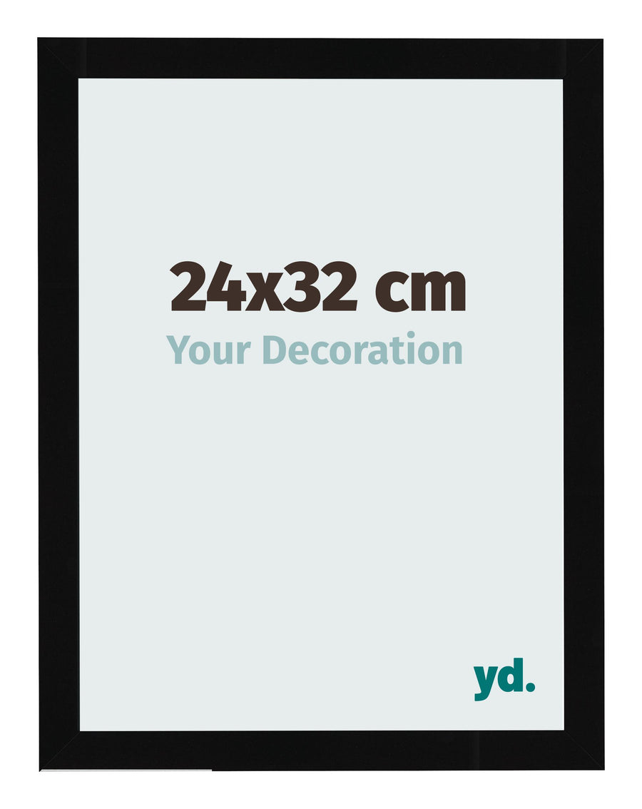 Photo Frame 24x32cm Black High Gloss MDF Bologna Front Size | Yourdecoration.com