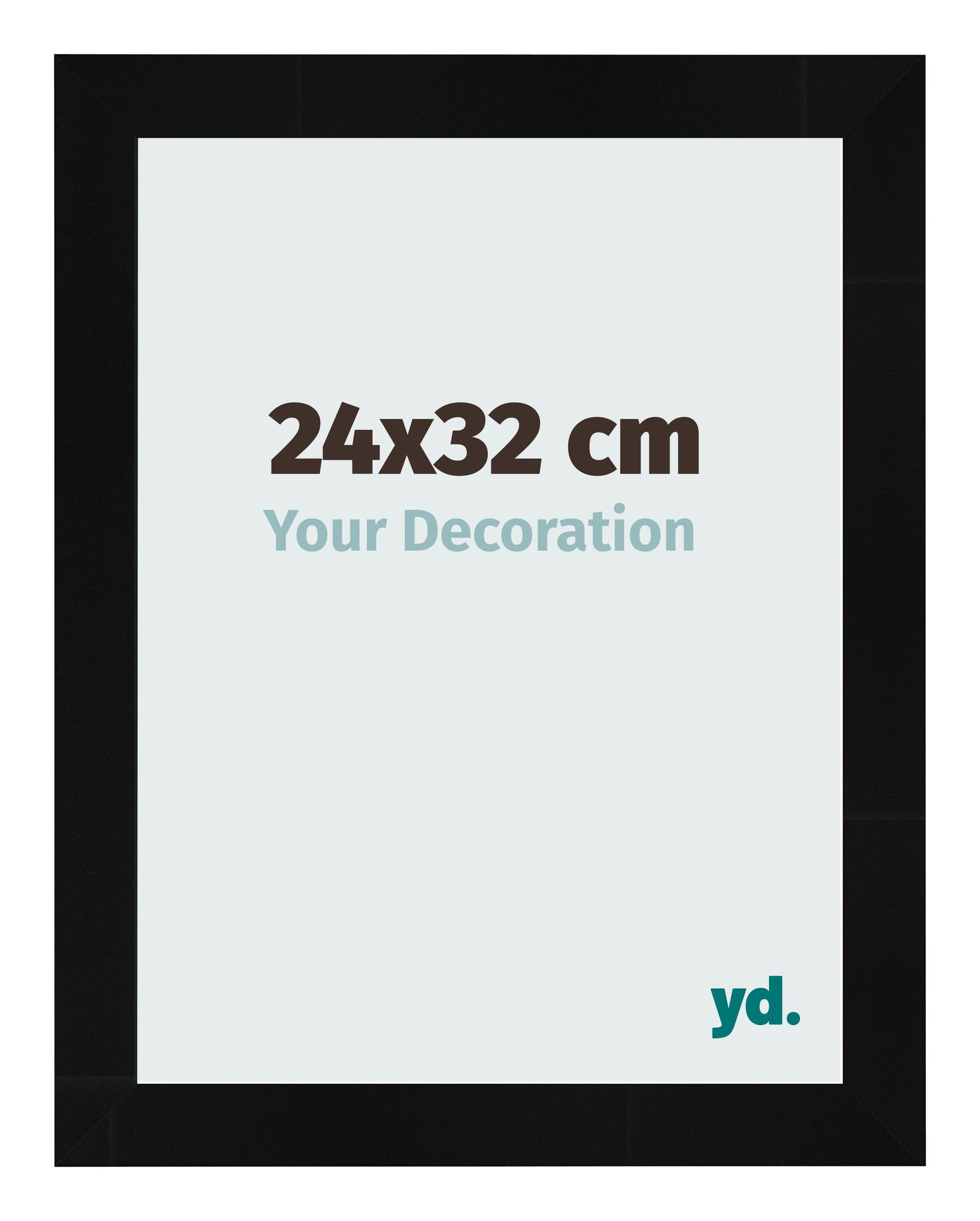 Photo Frame 24x32cm Black Silver Polished MDF Pisa Front Size | Yourdecoration.com