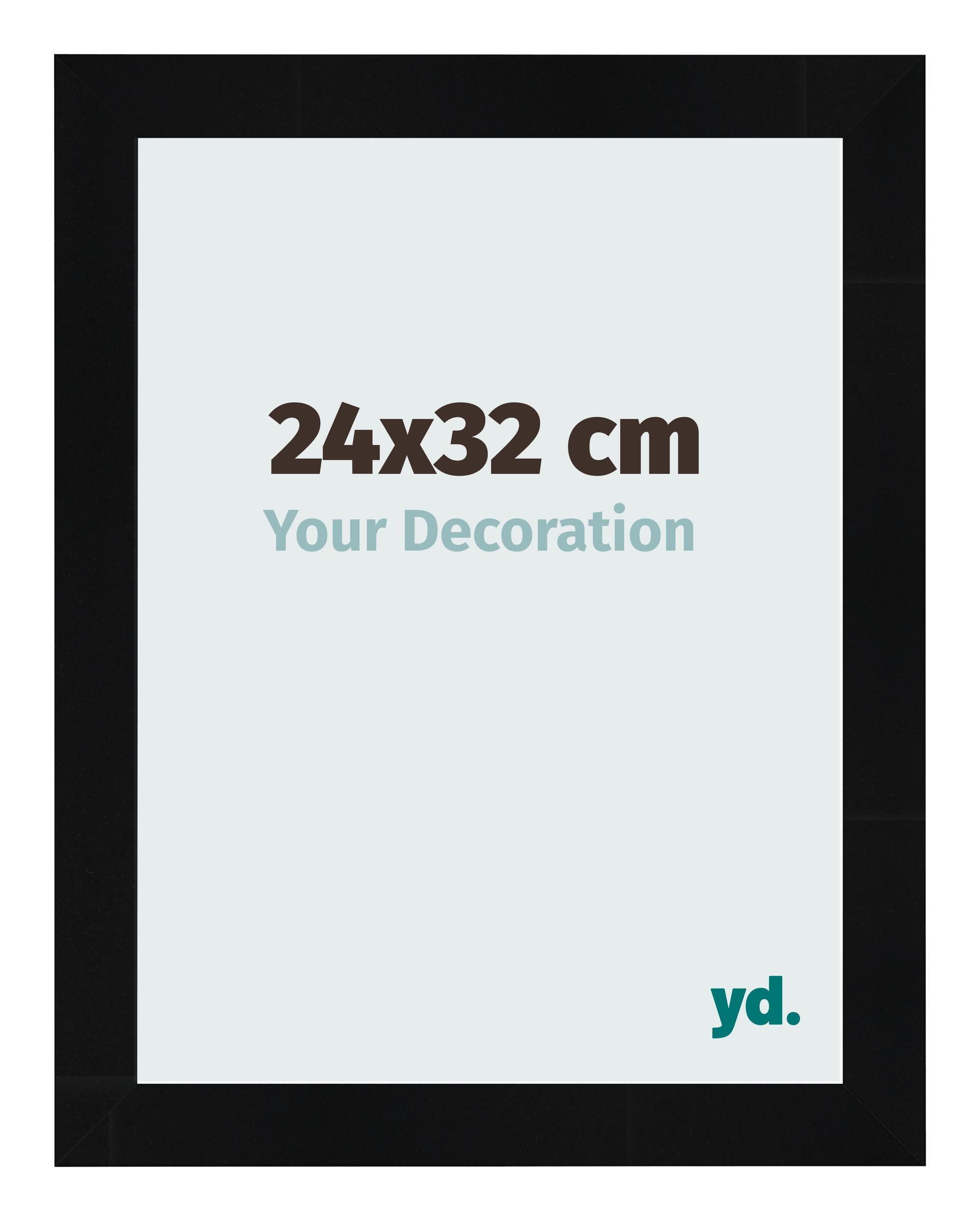 Photo Frame 24x32cm Black Silver Polished MDF Pisa Front Size | Yourdecoration.com