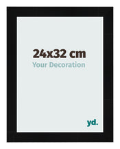Photo Frame 24x32cm Black Silver Polished MDF Pisa Front Size | Yourdecoration.com