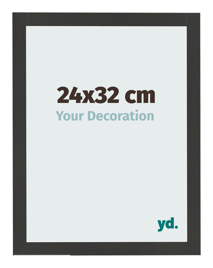 Photo Frame 24x32cm Black Woodgrain MDF Bologna Front Size | Yourdecoration.com
