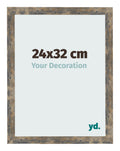 Photo Frame 24x32cm Blue Gold Melange MDF Bologna Front Size | Yourdecoration.com