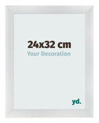 Photo Frame 24x32cm Silver Black Swept MDF Pisa Front Size | Yourdecoration.com
