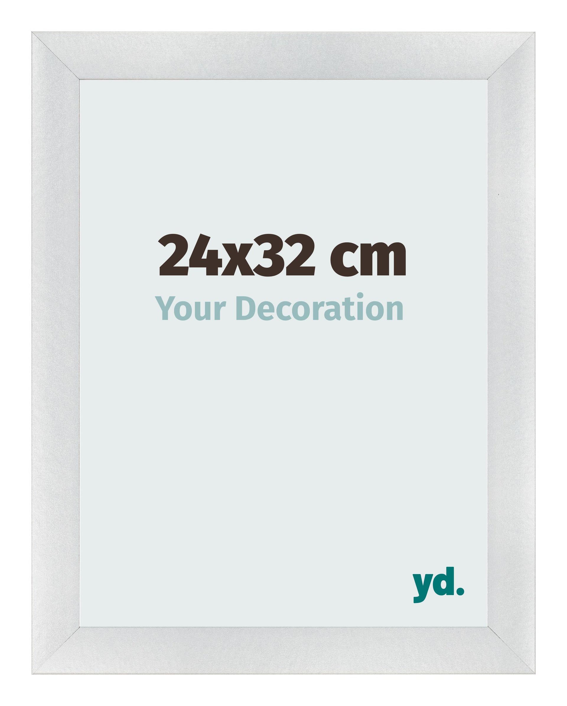 Photo Frame 24x32cm Silver Black Swept MDF Pisa Front Size | Yourdecoration.com