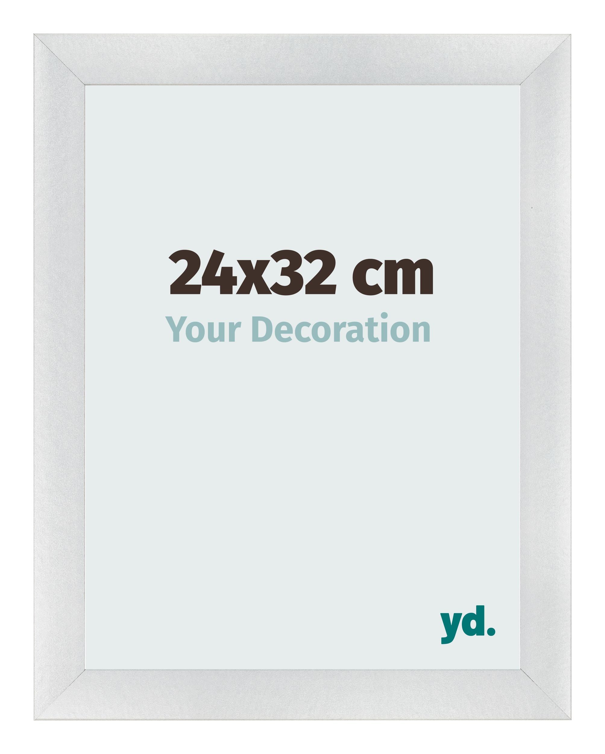 Photo Frame 24x32cm Silver Black Swept MDF Pisa Front Size | Yourdecoration.com