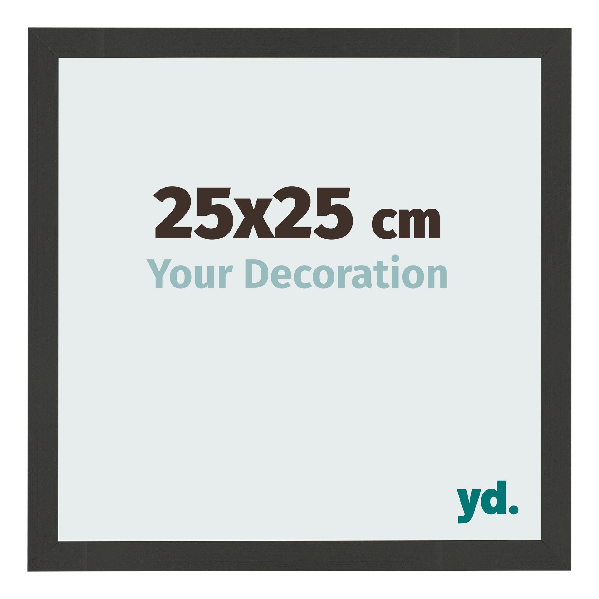 Photo Frame 25x25cm Black Woodgrain MDF Bologna Front Size | Yourdecoration.com