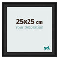 Photo Frame 25x25cm Black Woodgrain MDF Lazio Front Size | Yourdecoration.com