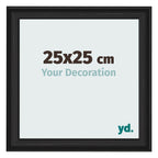Photo Frame 25x25cm Black Woodgrain MDF Lazio Front Size | Yourdecoration.com